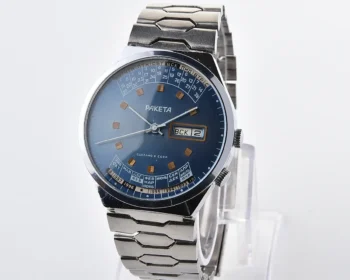 Vintage Soviet Raketa Perpetual Calendar - Blue Dial, Steel Bracelet, Cal. 2628.H