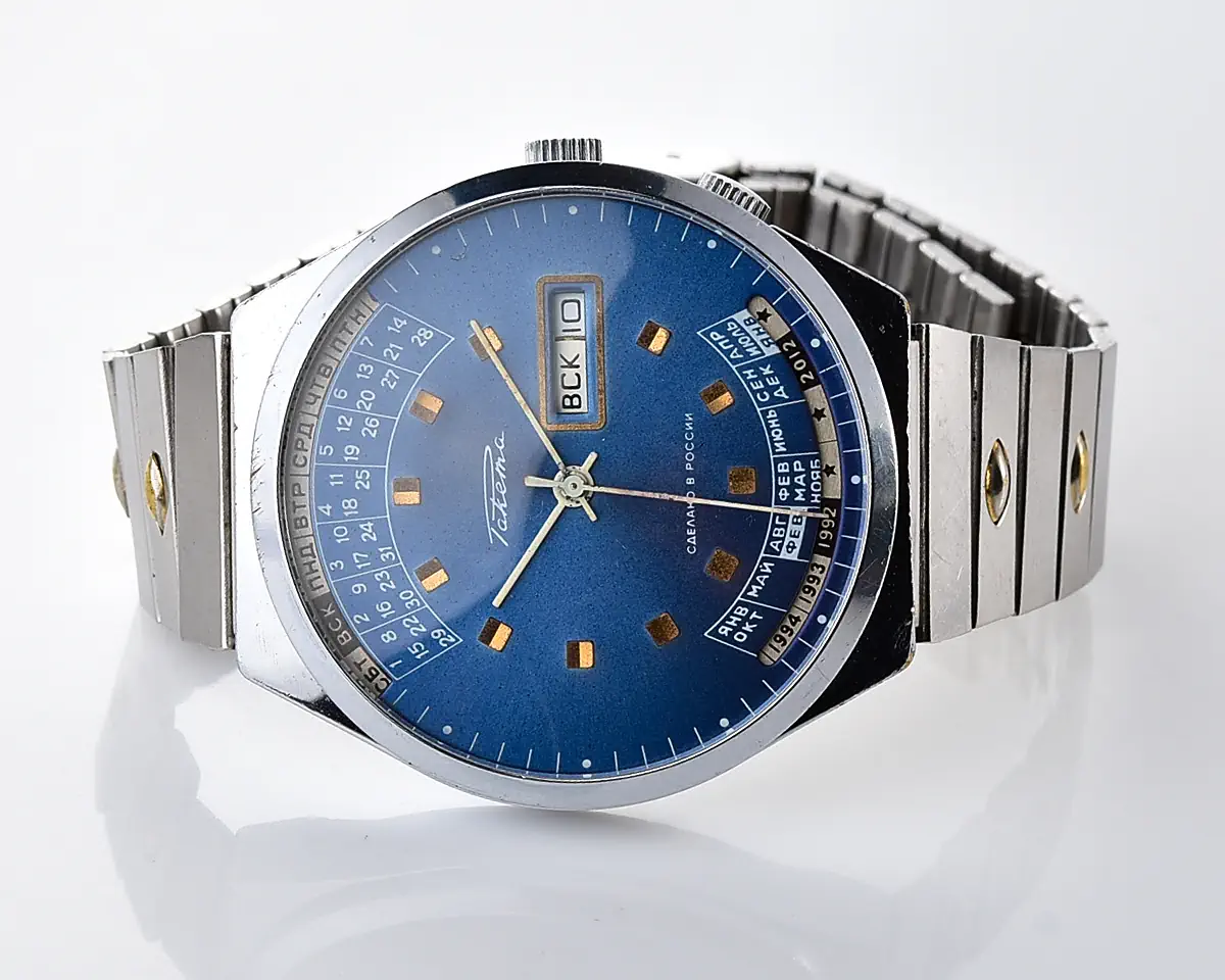 Vintage Raketa Perpetual Calendar - Blue Dial, Steel Bracelet, Cal. 2628.H - Image 8