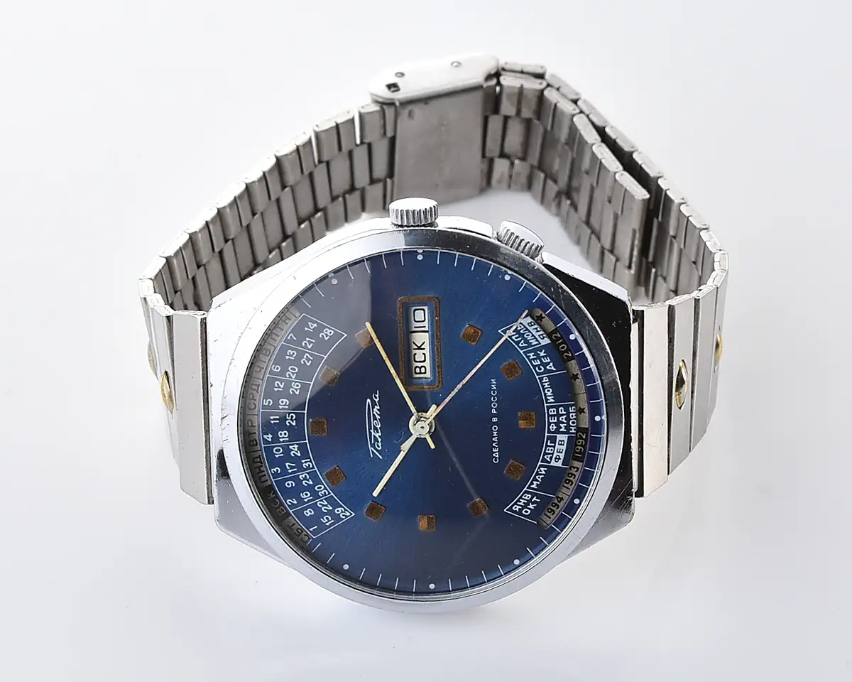 Vintage Raketa Perpetual Calendar - Blue Dial, Steel Bracelet, Cal. 2628.H - Image 9