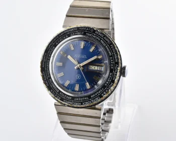 Vintage Soviet Raketa Goroda (Cities) World Time - Blue Dial with Black City Bezel and Day-Date, Cal. 2628.H