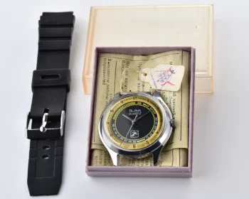 TIME CAPSULE: Slava "Sport" Soviet quartz watch with pulsometer scale, English export dial – New Old Stock (NOS) with box & passport, from September 1991