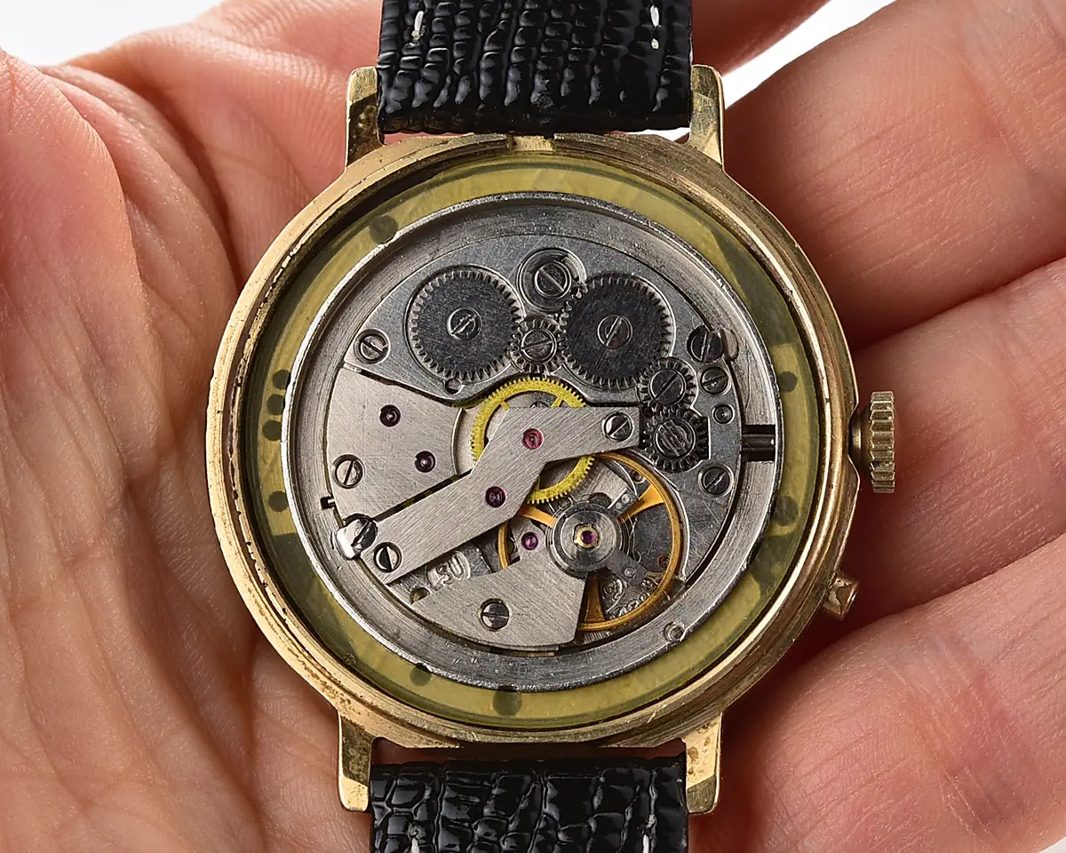 Vintage Soviet Slava Gold-Plated Day-Date, 26 Jewels - Black Dial with Gold Hands, Russian Day - Image 13