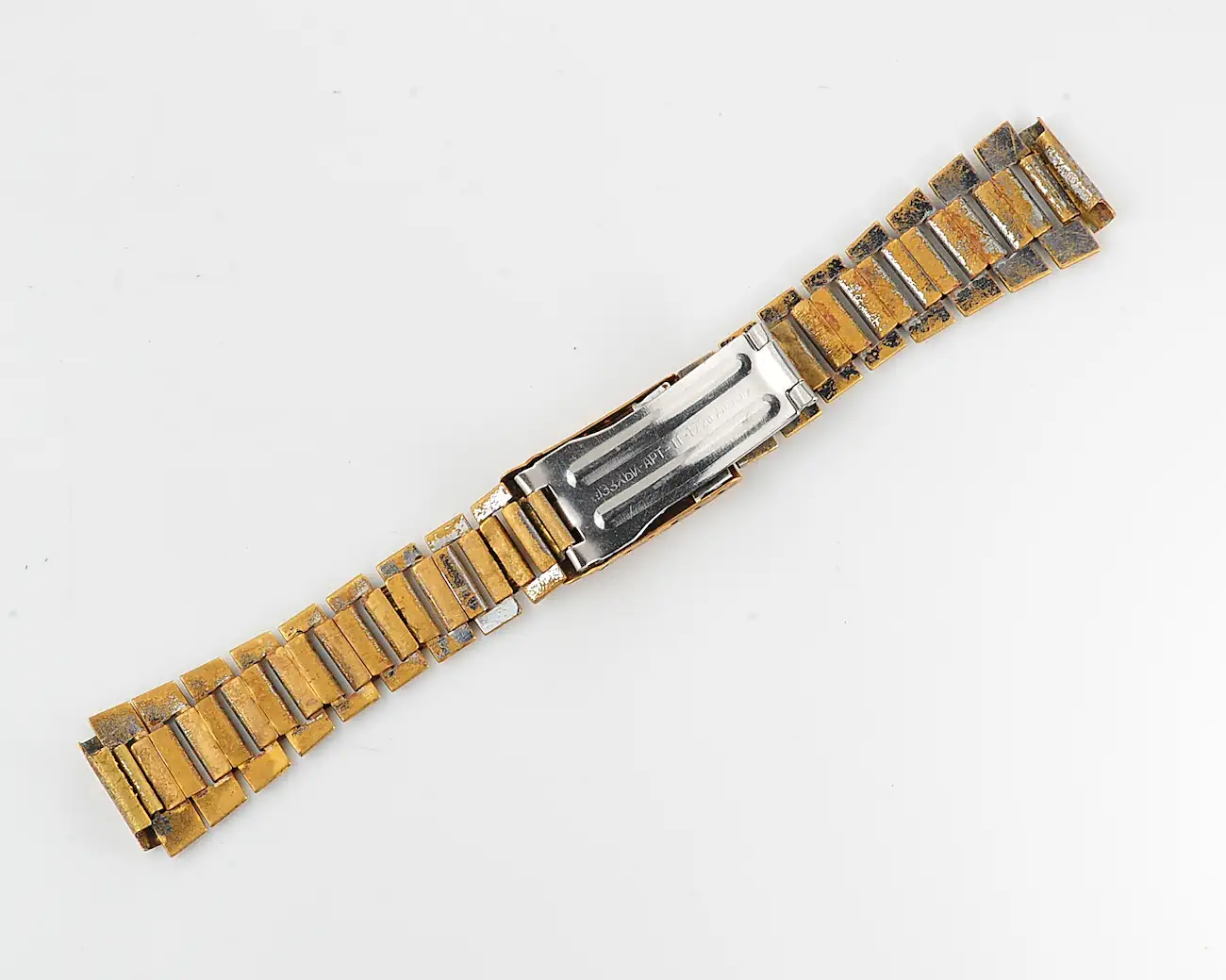 Vintage Soviet gold-plated 18mm x 160mm watch bracelet with «Aurora» cruiser buckle, 1917–1987 - Image 8